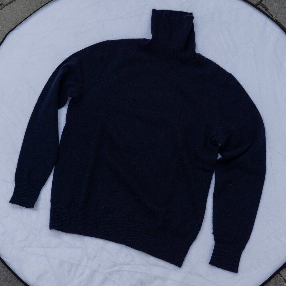 Todd Snyder Navy Cashmere Turtleneck Sweater Size XS